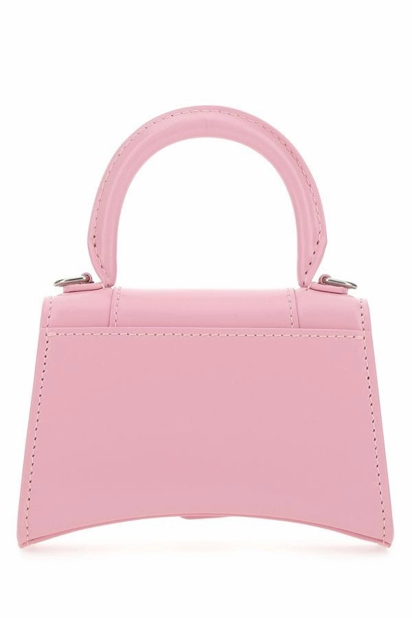 Pink leather mini Hourglass handbag