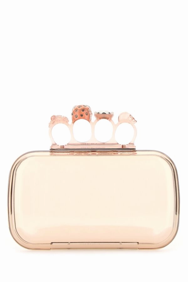 Pink Plexiglass Four-Ring Skull Clutch