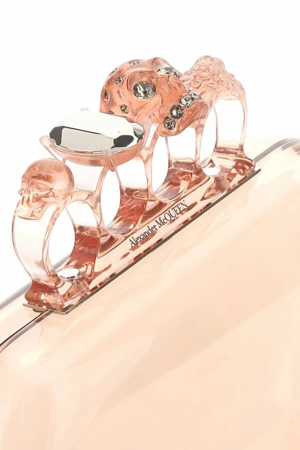 Pink Plexiglass Four-Ring Skull Clutch