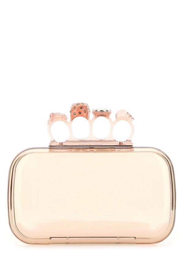 Pink Plexiglass Four-Ring Skull Clutch