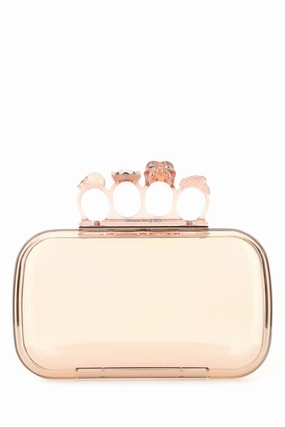 Pink Plexiglass Four-Ring Skull Clutch