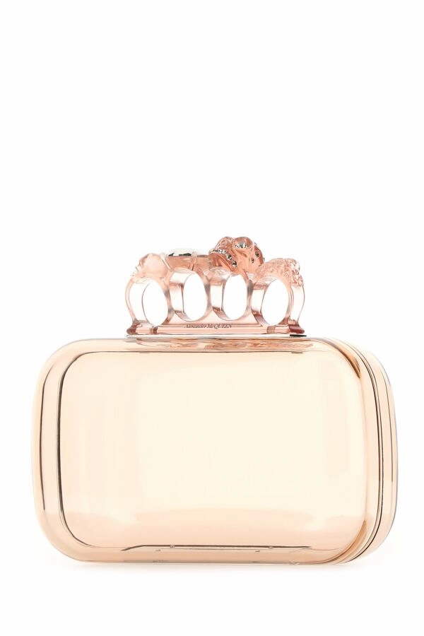 Pink Plexiglass Four-Ring Skull Clutch