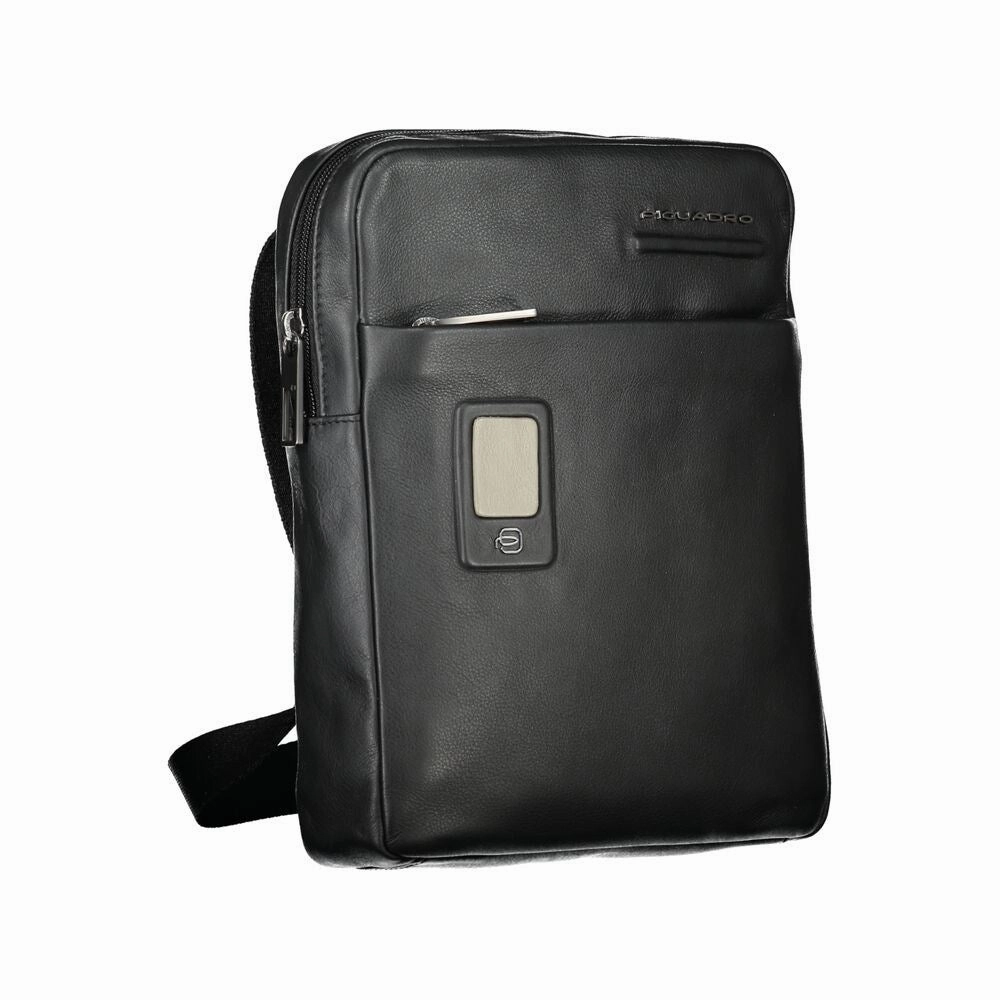Piquadro Elegant Black Leather Shoulder Men's Bag