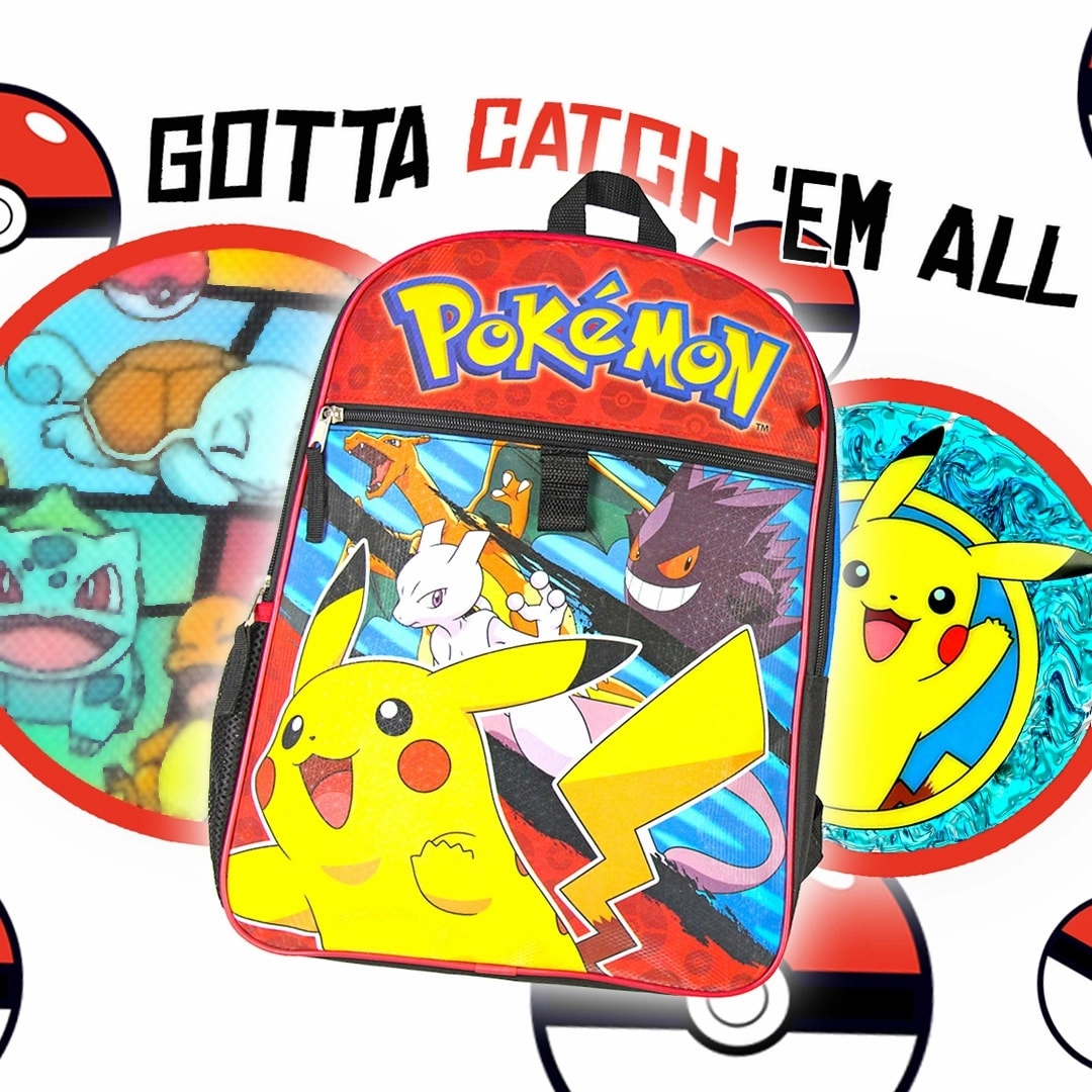 Pokemon 16" Backpack 5PC Combo Set - One Size
