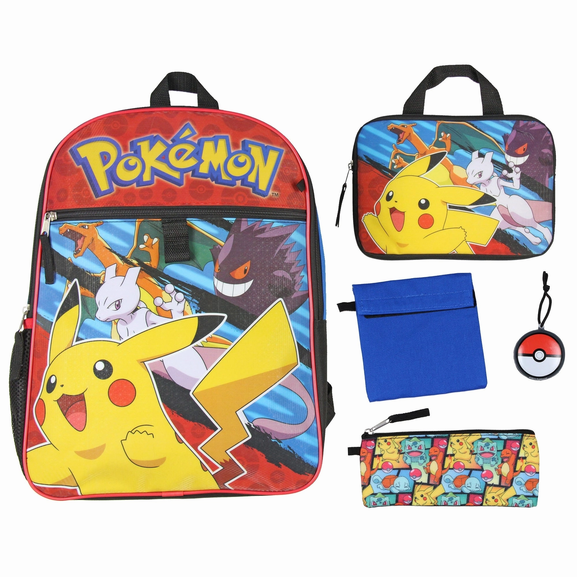 Pokemon 16" Backpack 5PC Combo Set - One Size