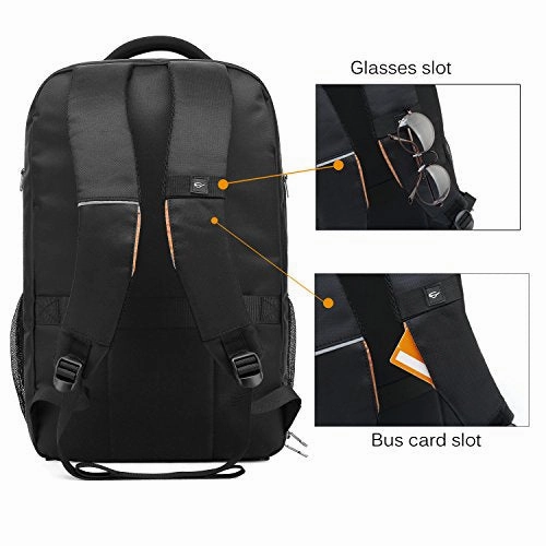 POSO Laptop Travel Backpack 17.3 Inch Computer Bag with USB Port Business Rucksack Hiking