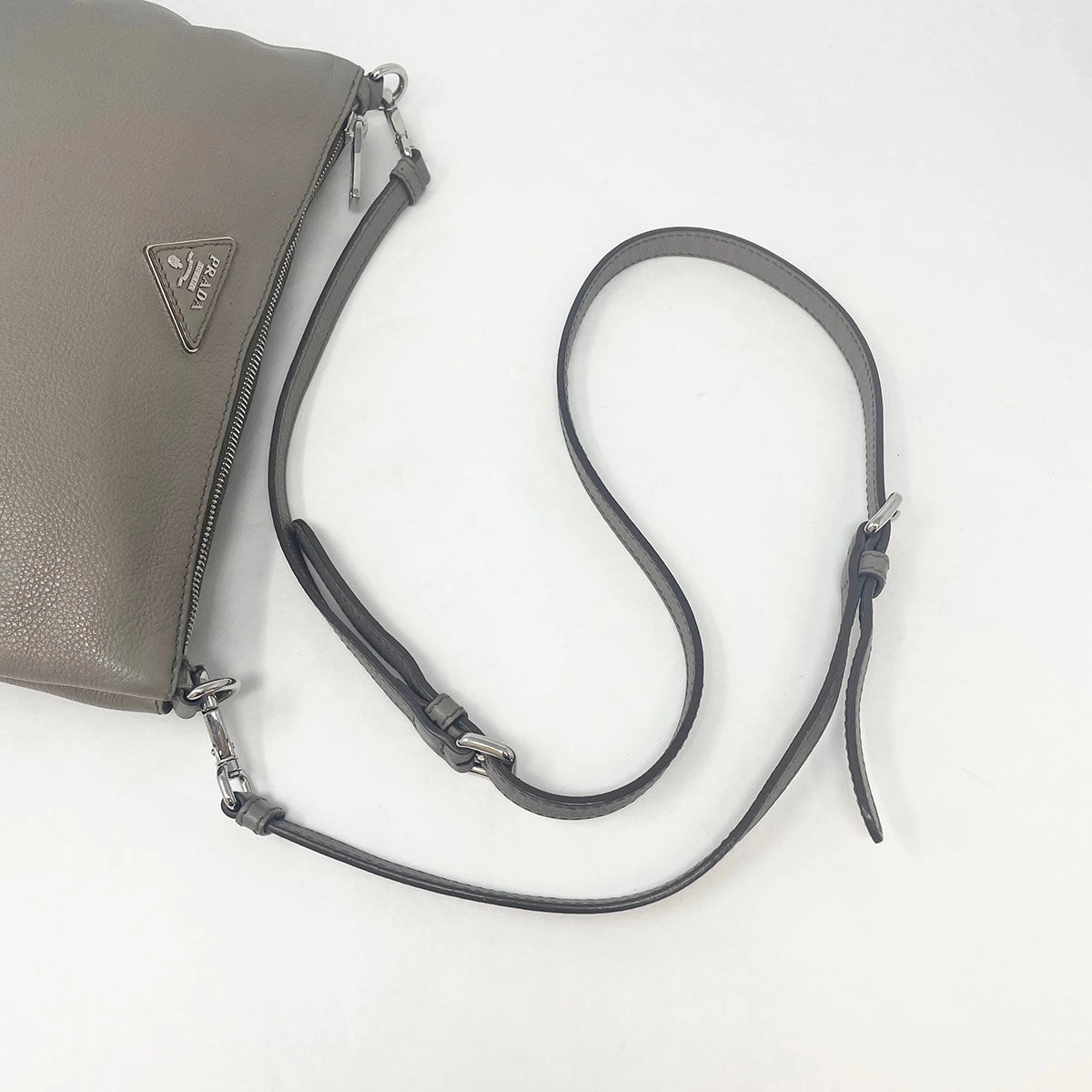 Prada Enameled Metal Triangle Crossbody