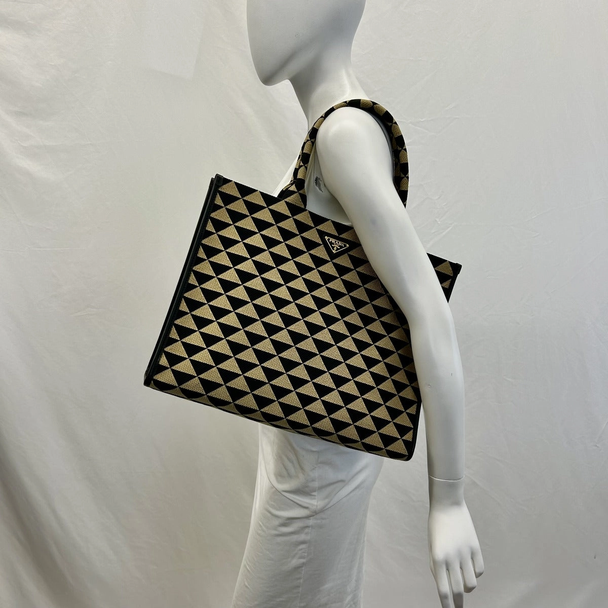 Prada Large Canvas Triangolo Symbole Tote