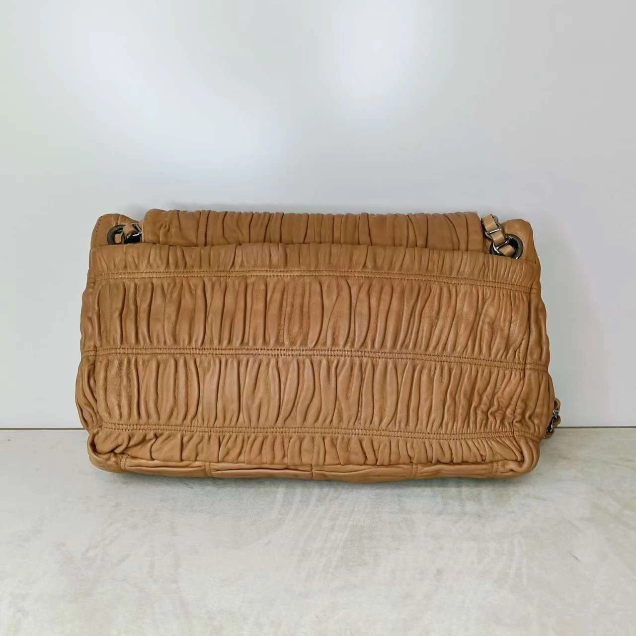 Prada Nappa Gaufre Cognac Shoulder Bag