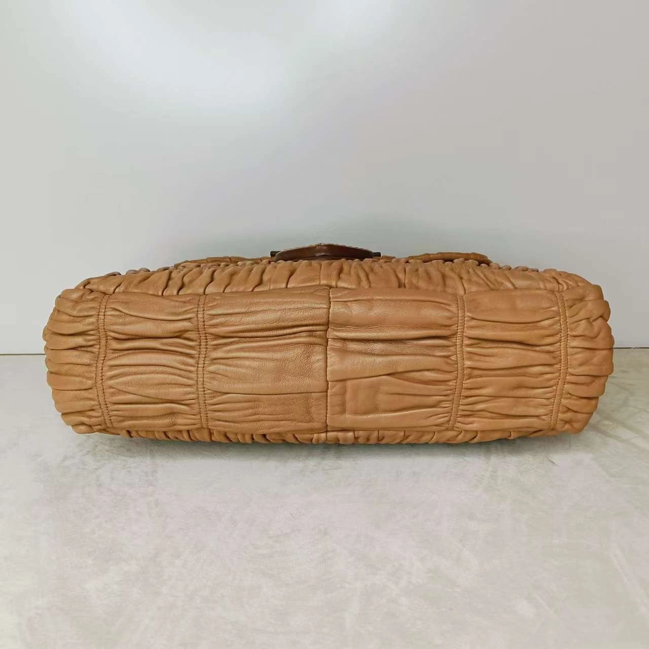 Prada Nappa Gaufre Cognac Shoulder Bag
