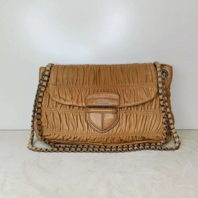 Prada Nappa Gaufre Cognac Shoulder Bag