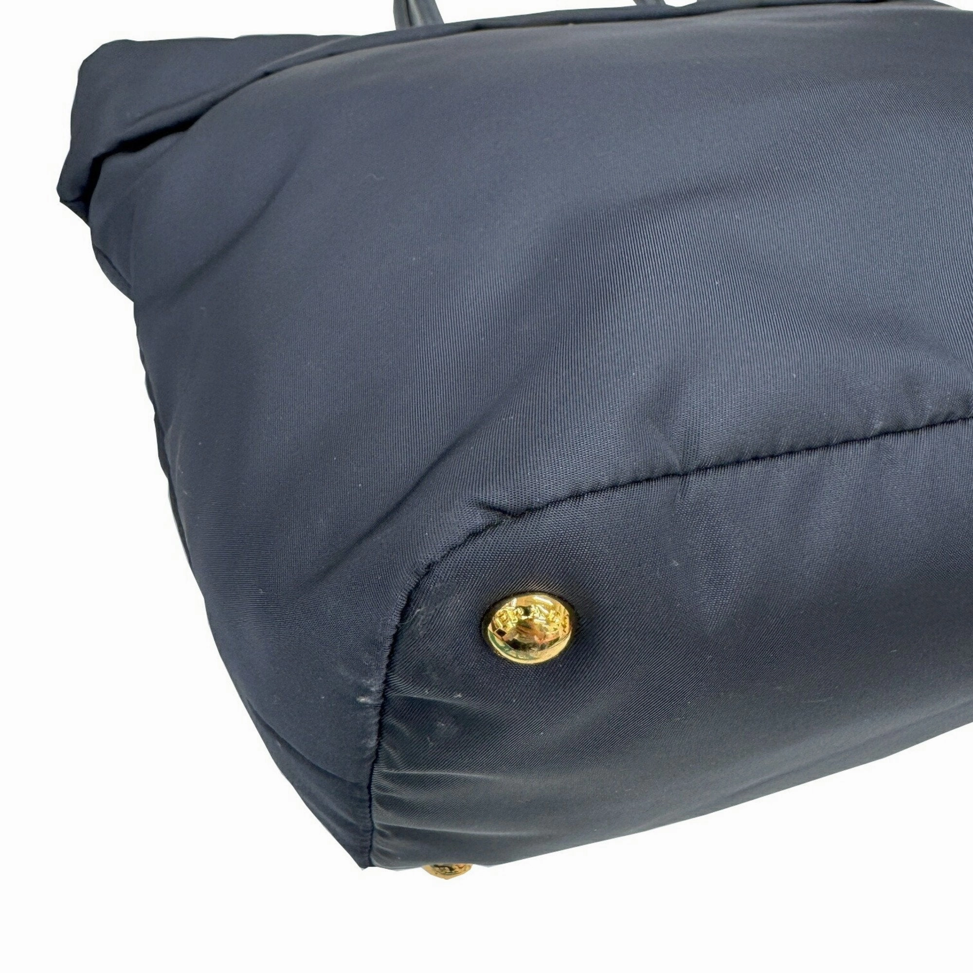 Prada Nylon Leather Handbag Shoulder Bag (Pre-Owned)