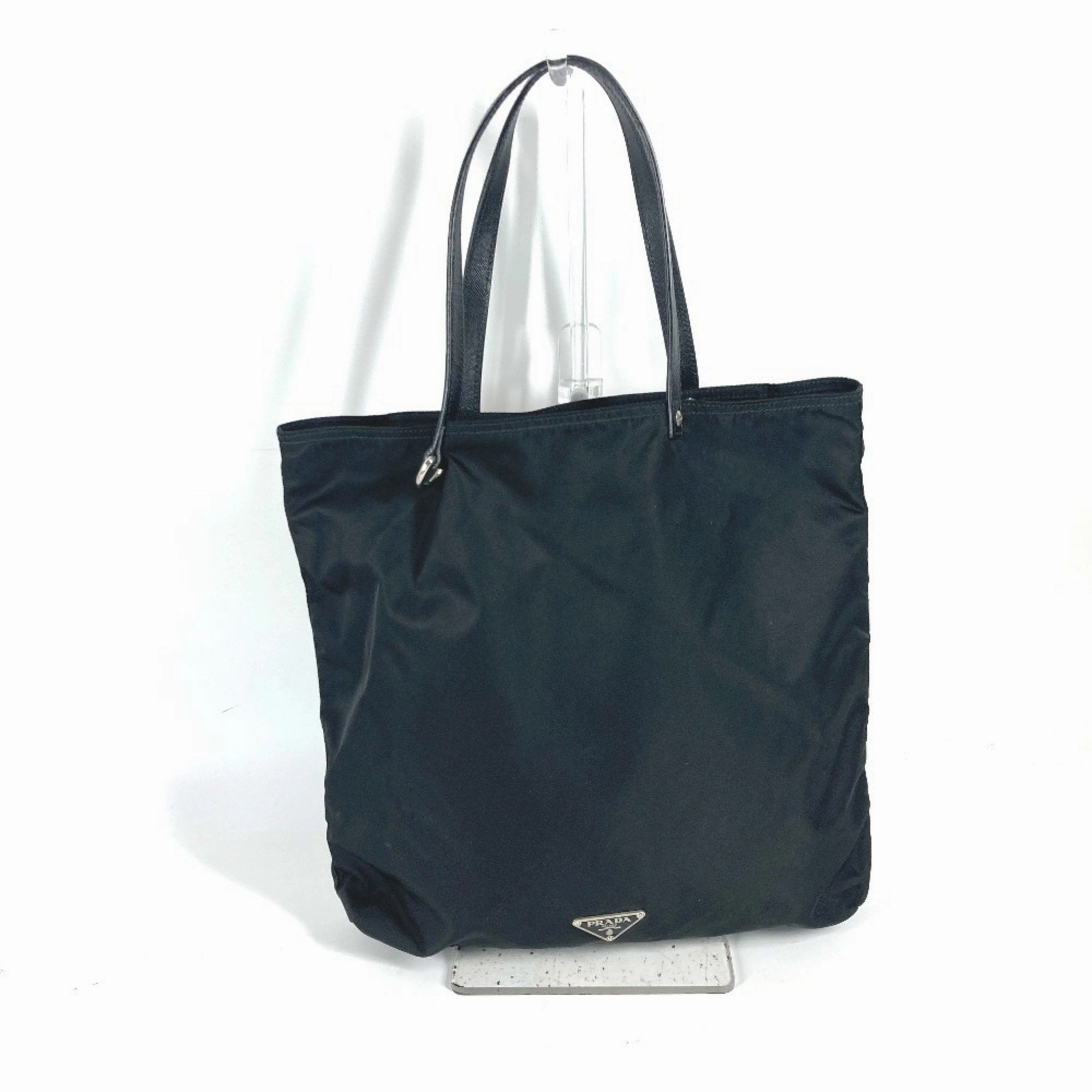 Prada  Nylon Leather Handbag Shoulder Bag Tote Bag (Pre-Owned)