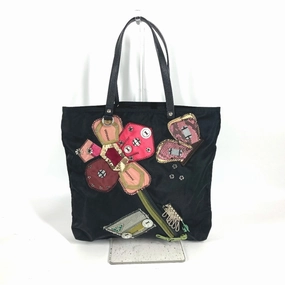 Prada  Nylon Leather Handbag Shoulder Bag Tote Bag (Pre-Owned)