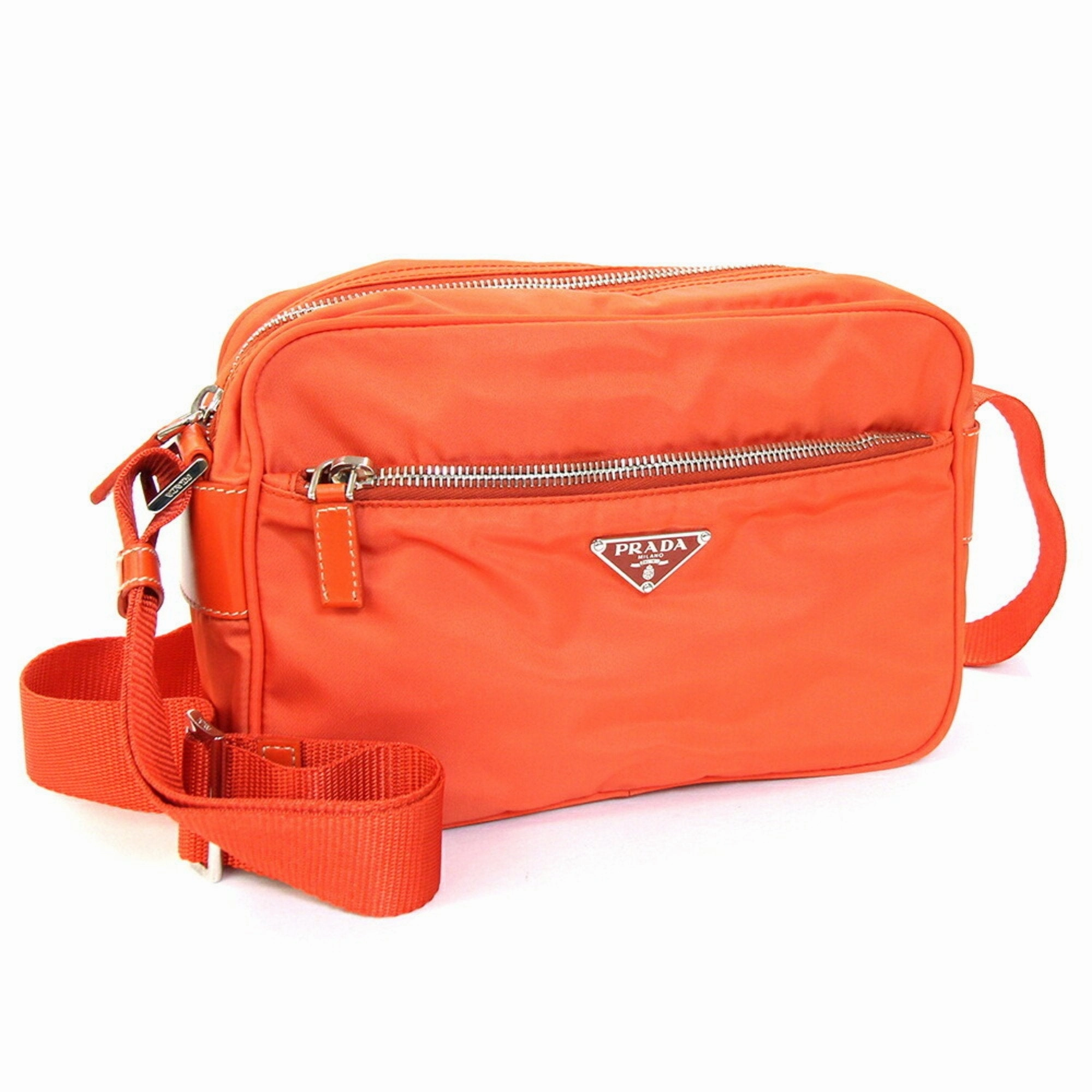 Prada Nylon Leather Pochette Shoulder Bag (Pre-Owned)
