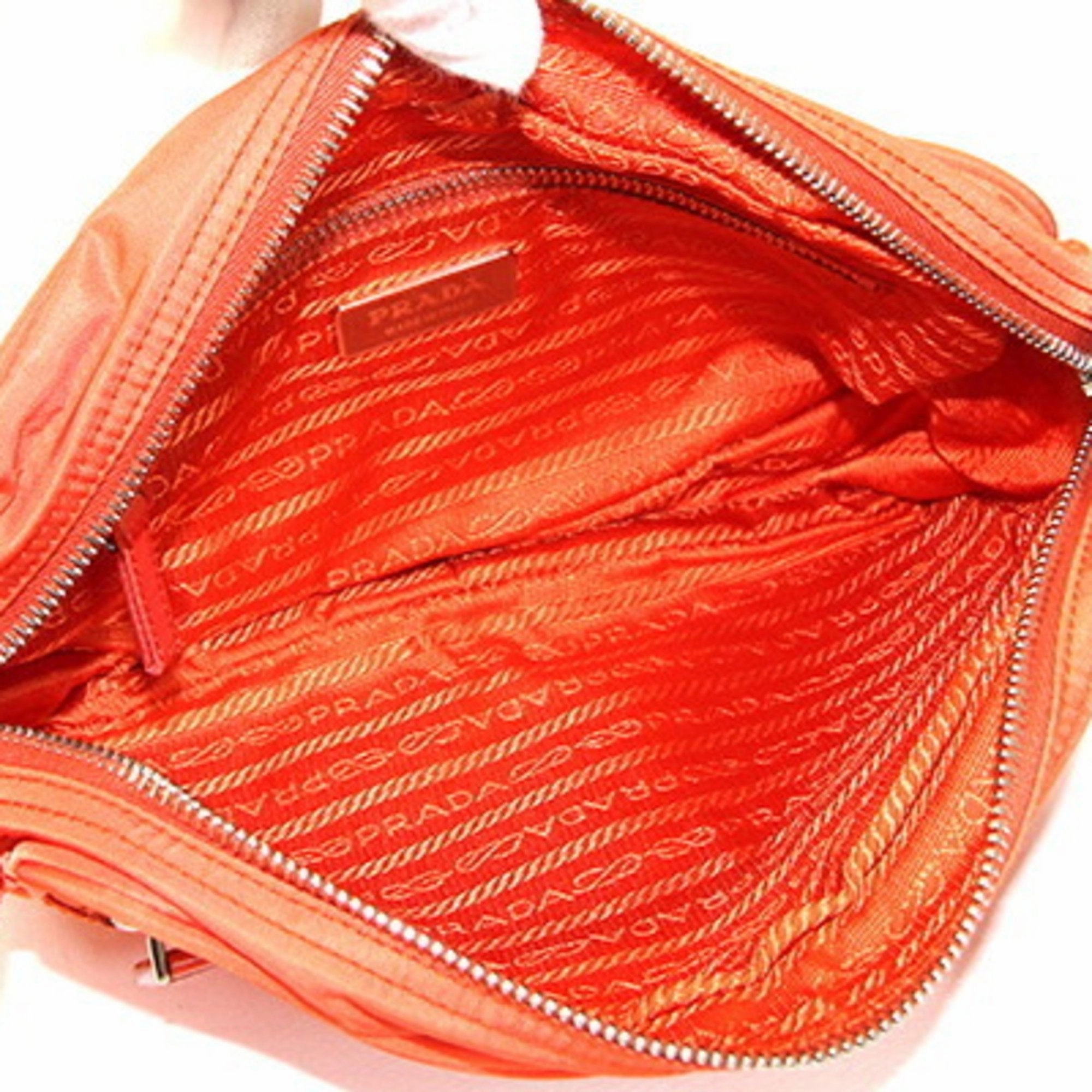 Prada Nylon Leather Pochette Shoulder Bag (Pre-Owned)