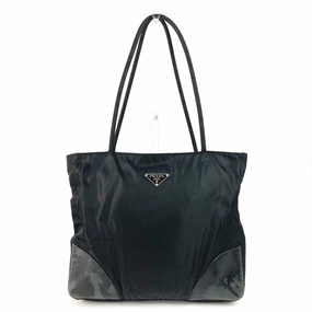 Prada Nylon Leather Shoulder Bag Tote Bag (Pre-Owned)