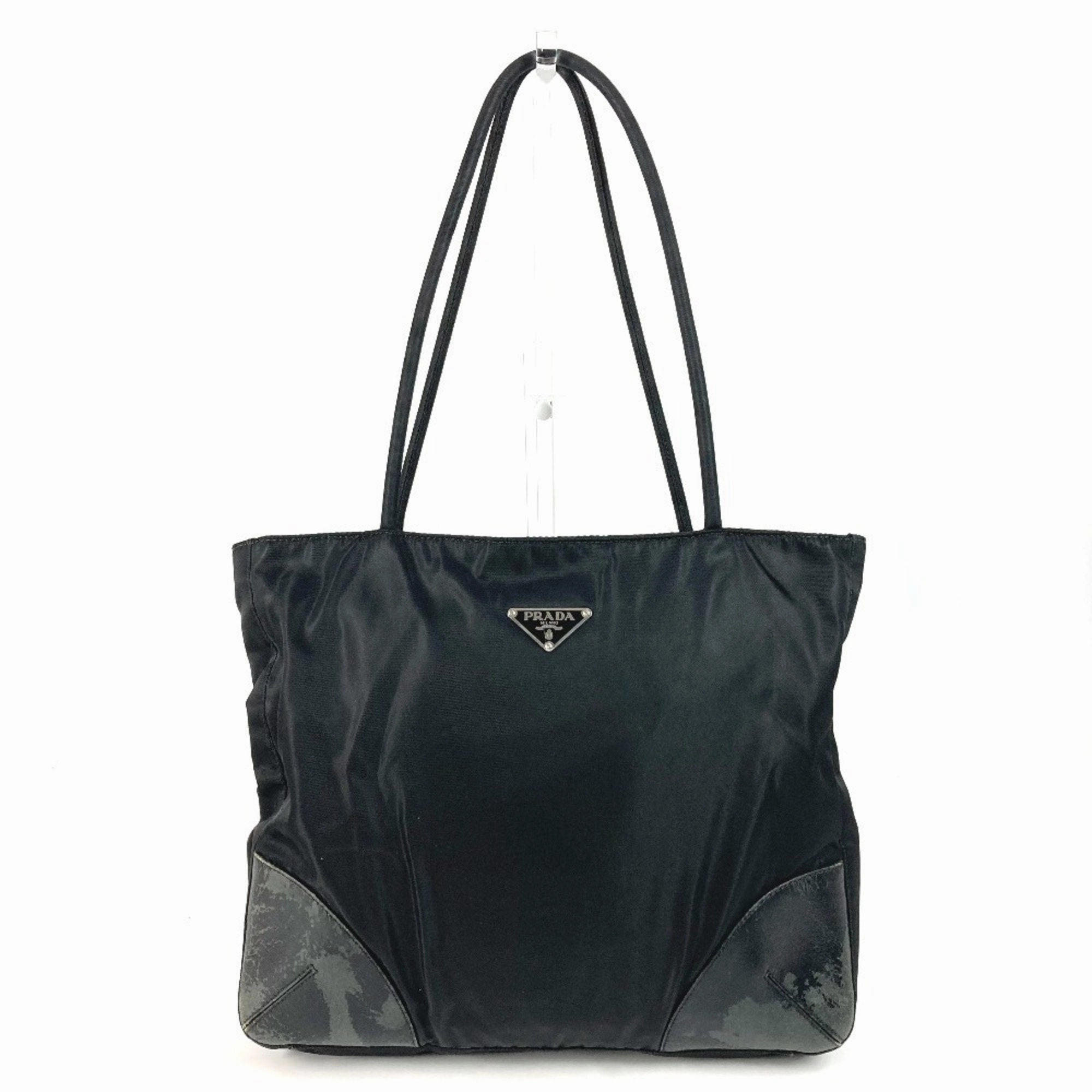 Prada Nylon Leather Shoulder Bag Tote Bag (Pre-Owned)