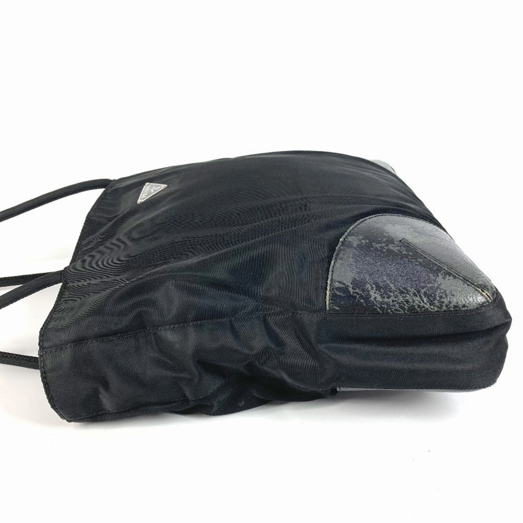 Prada Nylon Leather Shoulder Bag Tote Bag (Pre-Owned)