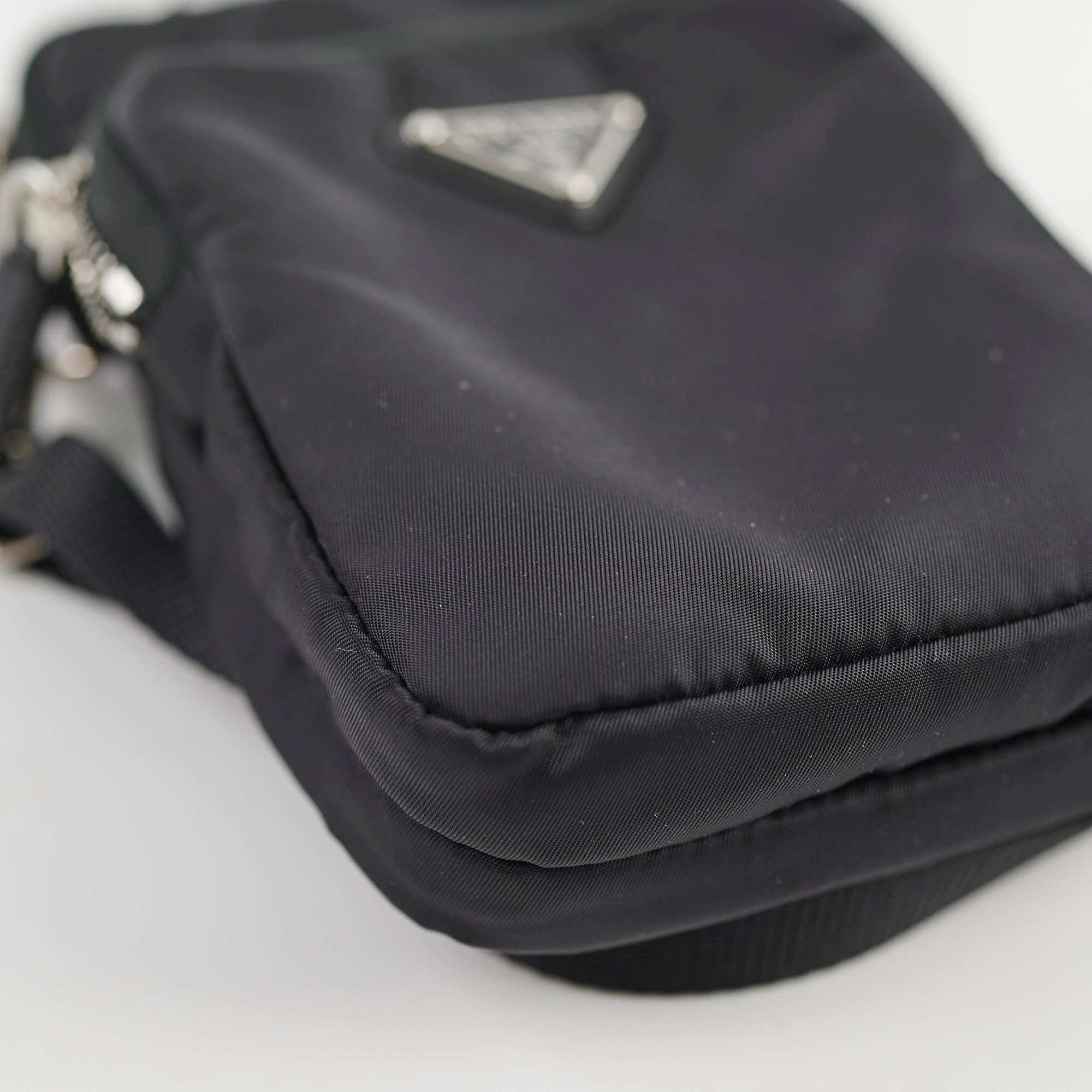 Prada Nylon Phone Case Crossbody Bag Black