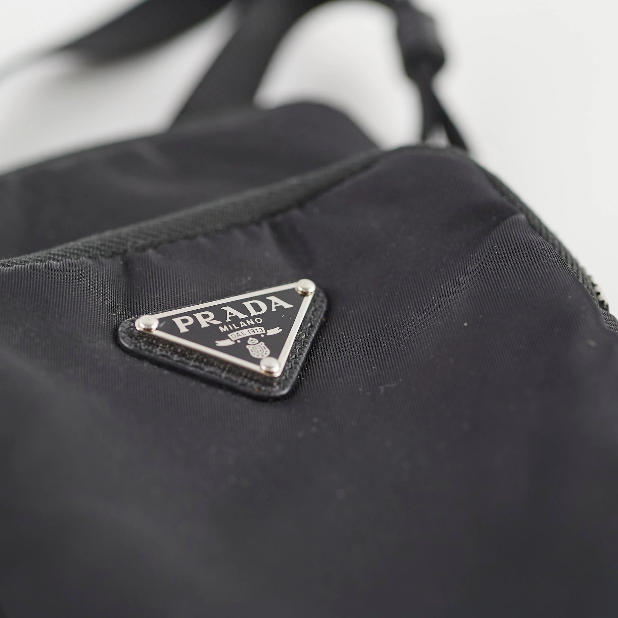 Prada Nylon Phone Case Crossbody Bag Black