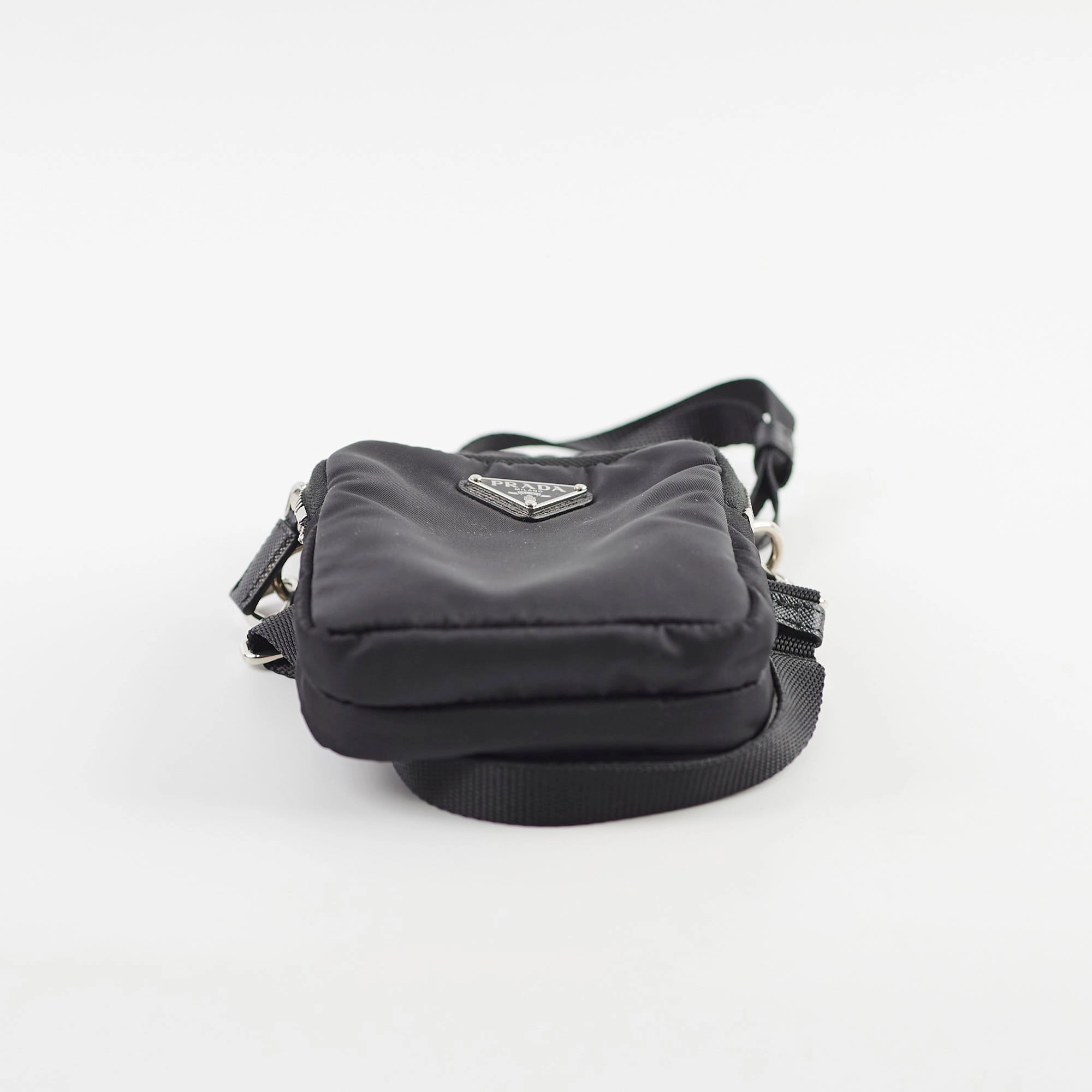 Prada Nylon Phone Case Crossbody Bag Black
