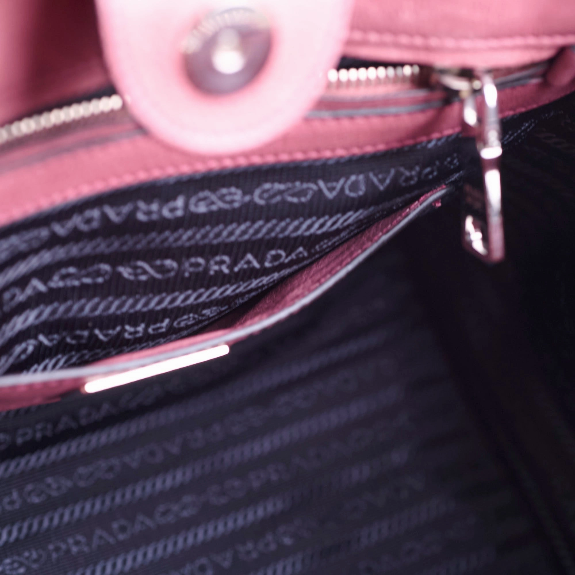Prada Twin Pocket Leather Tote Pink