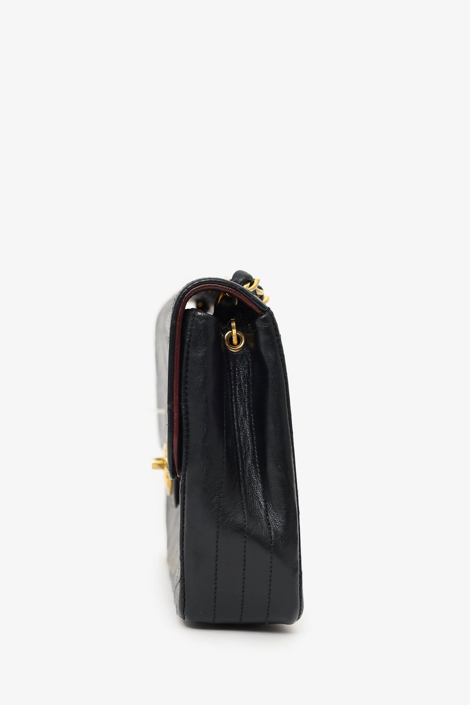 Pre-Loved Chanel 1986-88 Black Quilted Lambskin Circle CC Mini Flap Bag