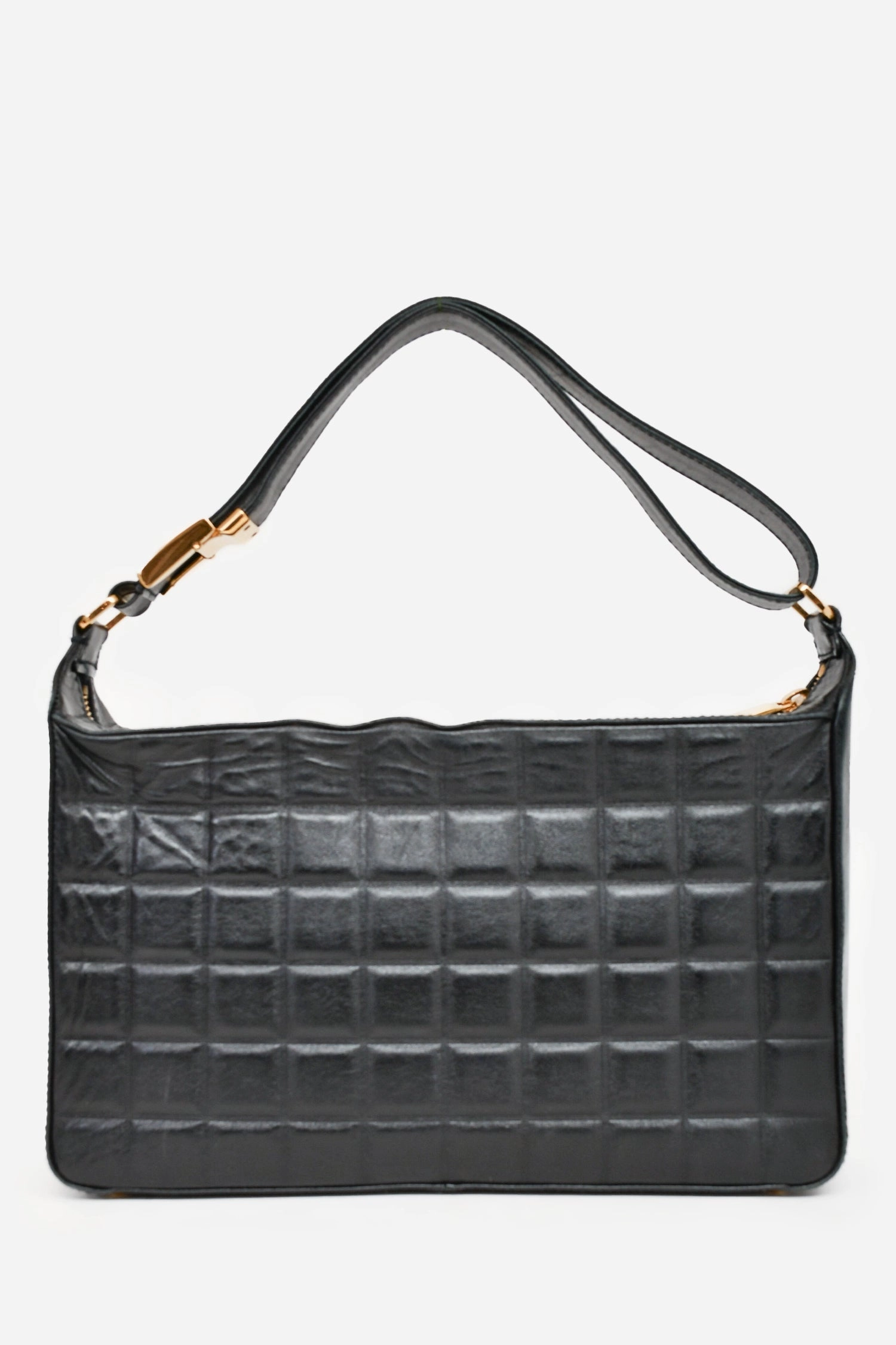 Pre-Loved Chanel 2003/2004 Black Leather Choco Bar CC Shoulder Bag