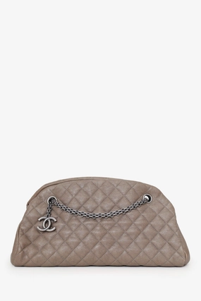 Pre-Loved Chanel 2010-11 Brown Caviar Quilted Small Just Mademoiselle Bowling Bag