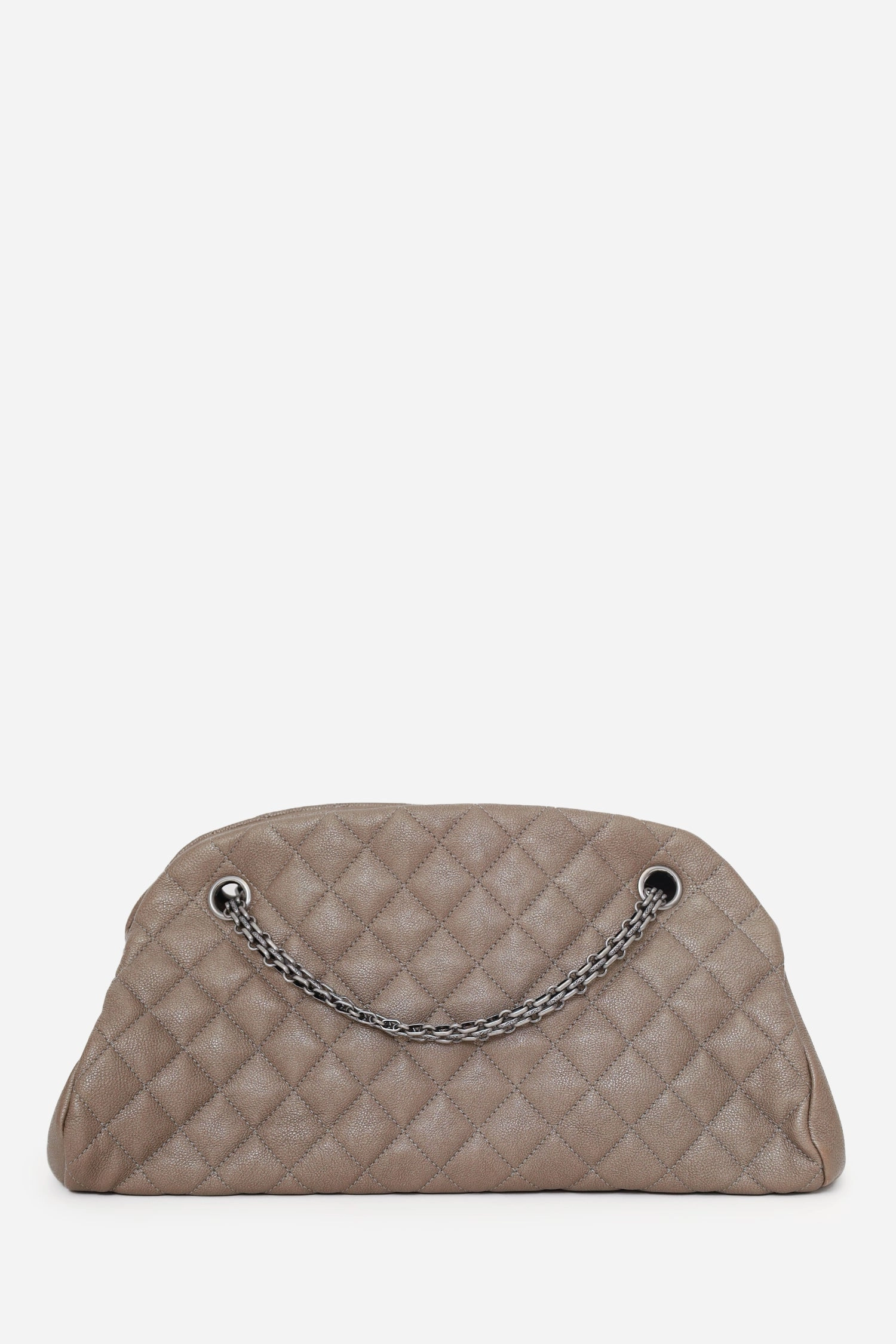 Pre-Loved Chanel 2010-11 Brown Caviar Quilted Small Just Mademoiselle Bowling Bag