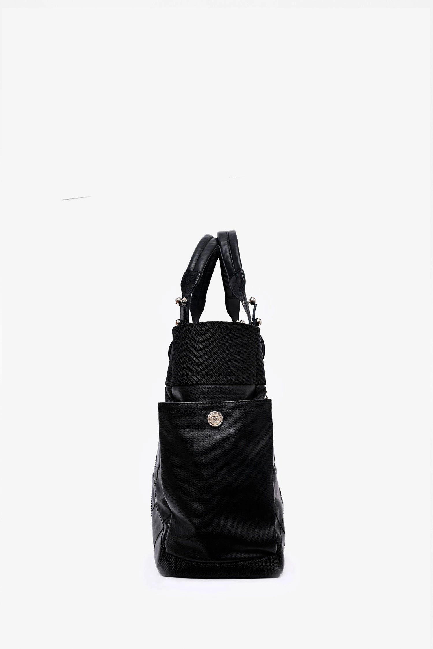 Pre-Loved Chanel 2012 Black Leather/Canvas 'Paris Biarritz' Tote Bag