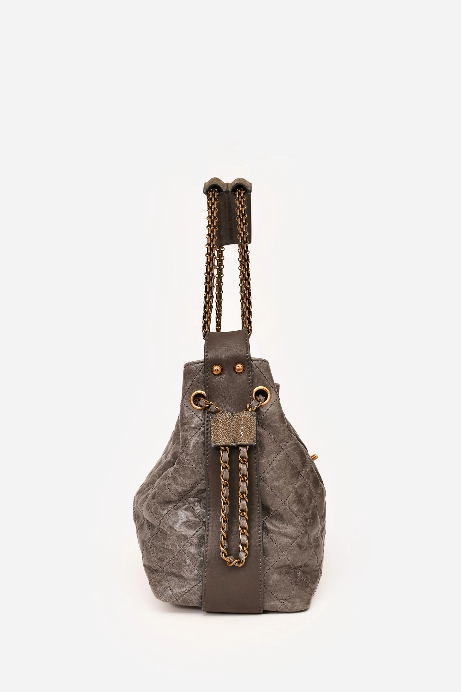 Pre-Loved Chanel 2012 Grey Bindi Galuchat Flap Bag