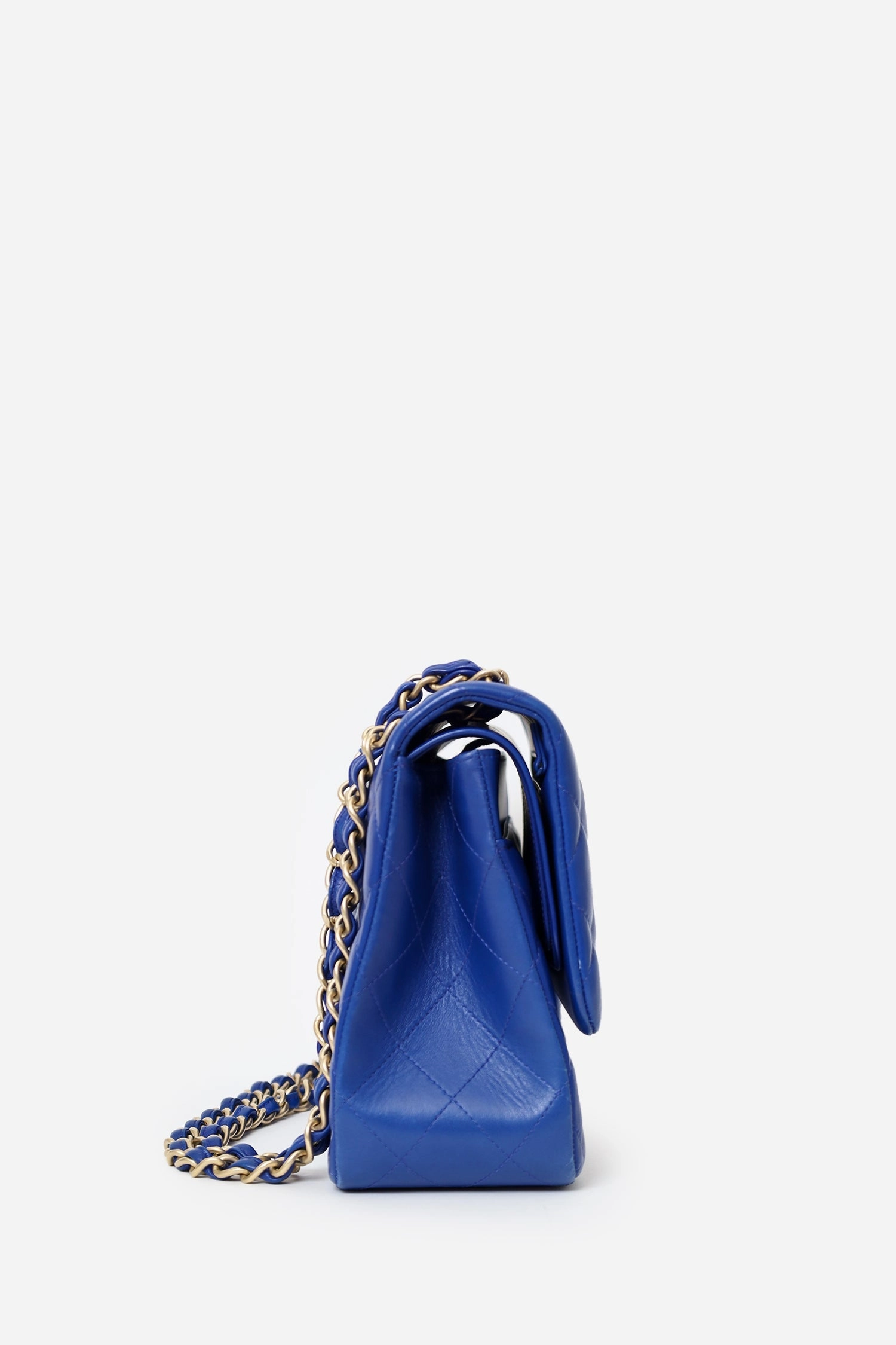 Pre-Loved Chanel 2013-14 Royal Blue Quilted Lambskin Jumbo Classic Double Flap Bag