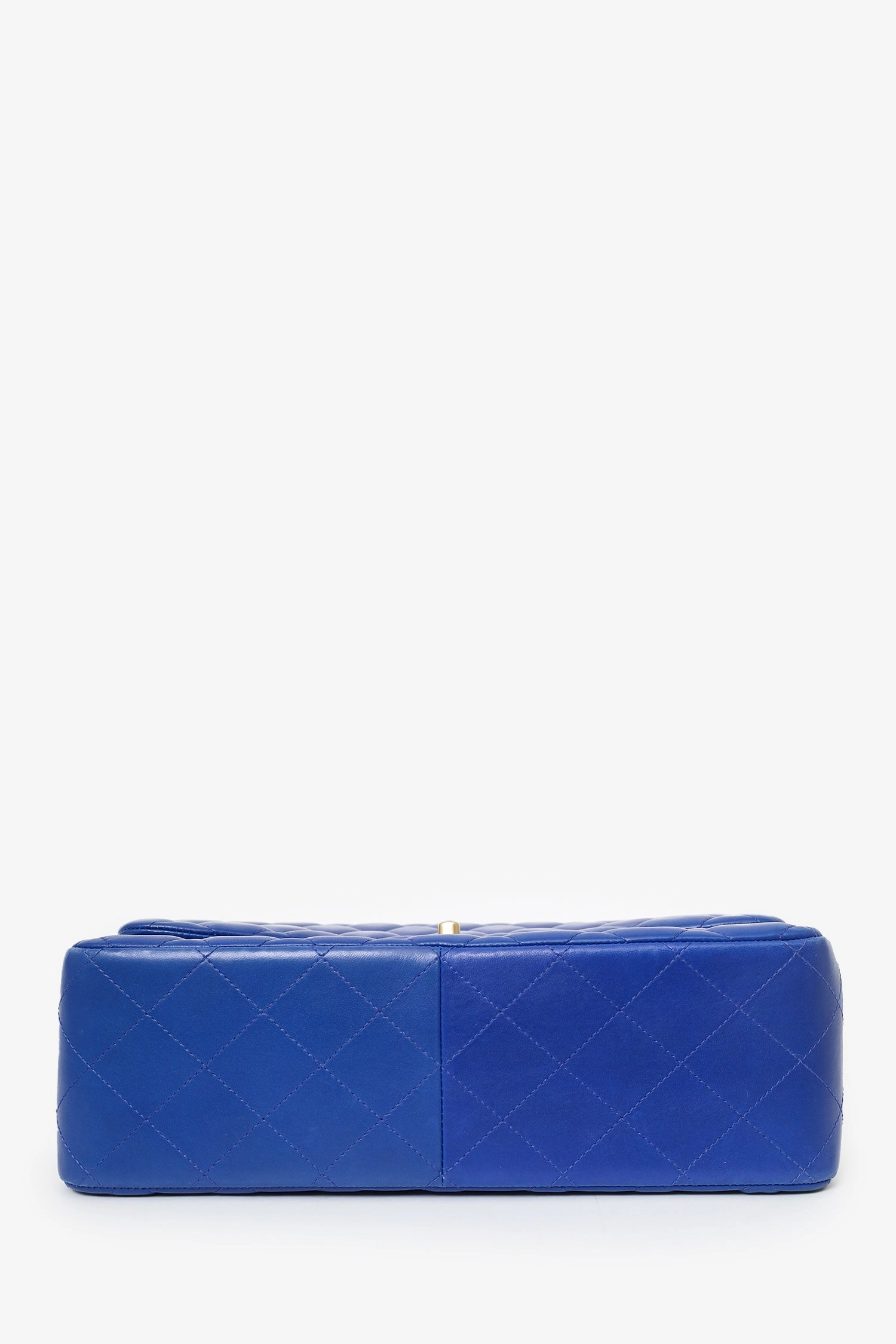 Pre-Loved Chanel 2013-14 Royal Blue Quilted Lambskin Jumbo Classic Double Flap Bag