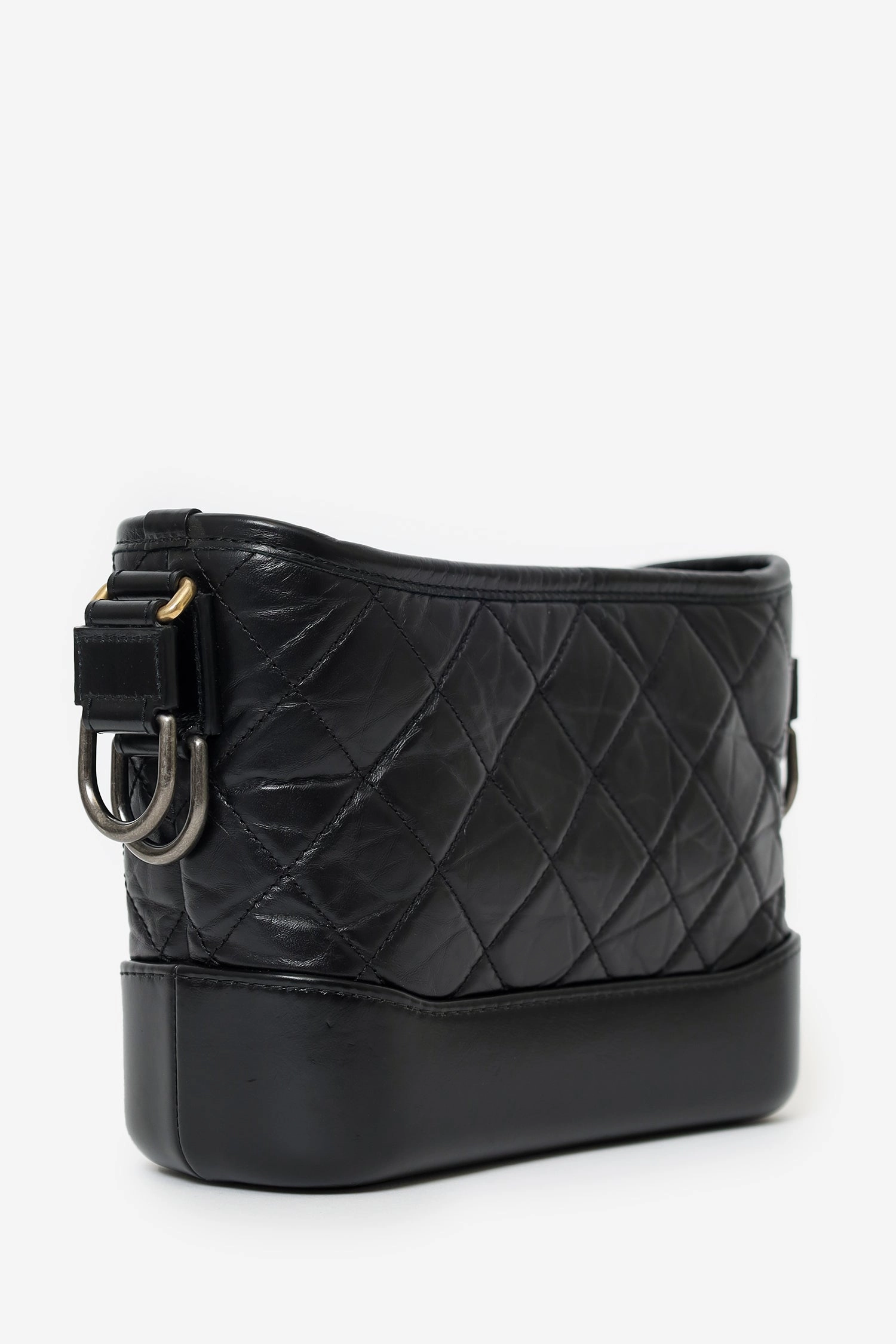 Pre-Loved Chanel 2018 Black Lambskin Leather Small Gabrielle Bag