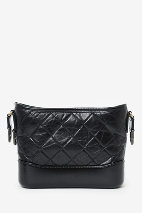 Pre-Loved Chanel 2018 Black Lambskin Leather Small Gabrielle Bag