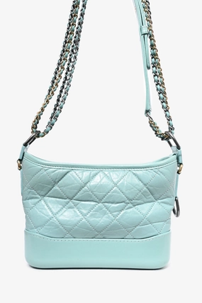 Pre-Loved Chanel 2019 Seafoam Green Quilted Small Gabrielle Shoulder Bag (As Is)