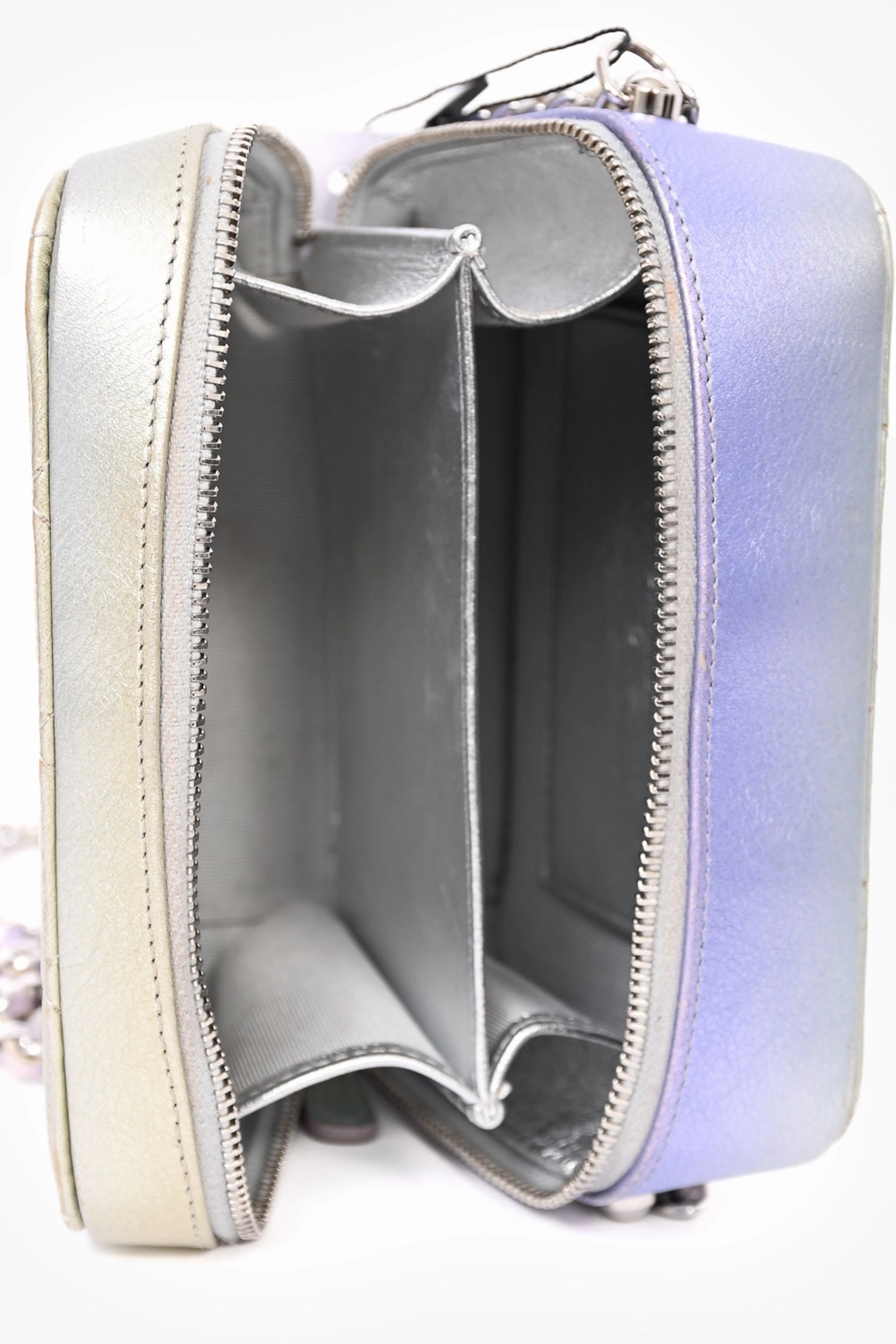 Pre-Loved Chanel 2021 Iridescent Quilted Lambskin Cube Crossbody