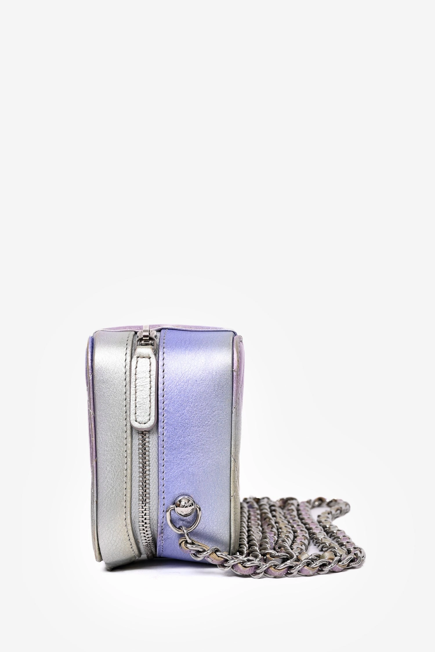 Pre-Loved Chanel 2021 Iridescent Quilted Lambskin Cube Crossbody