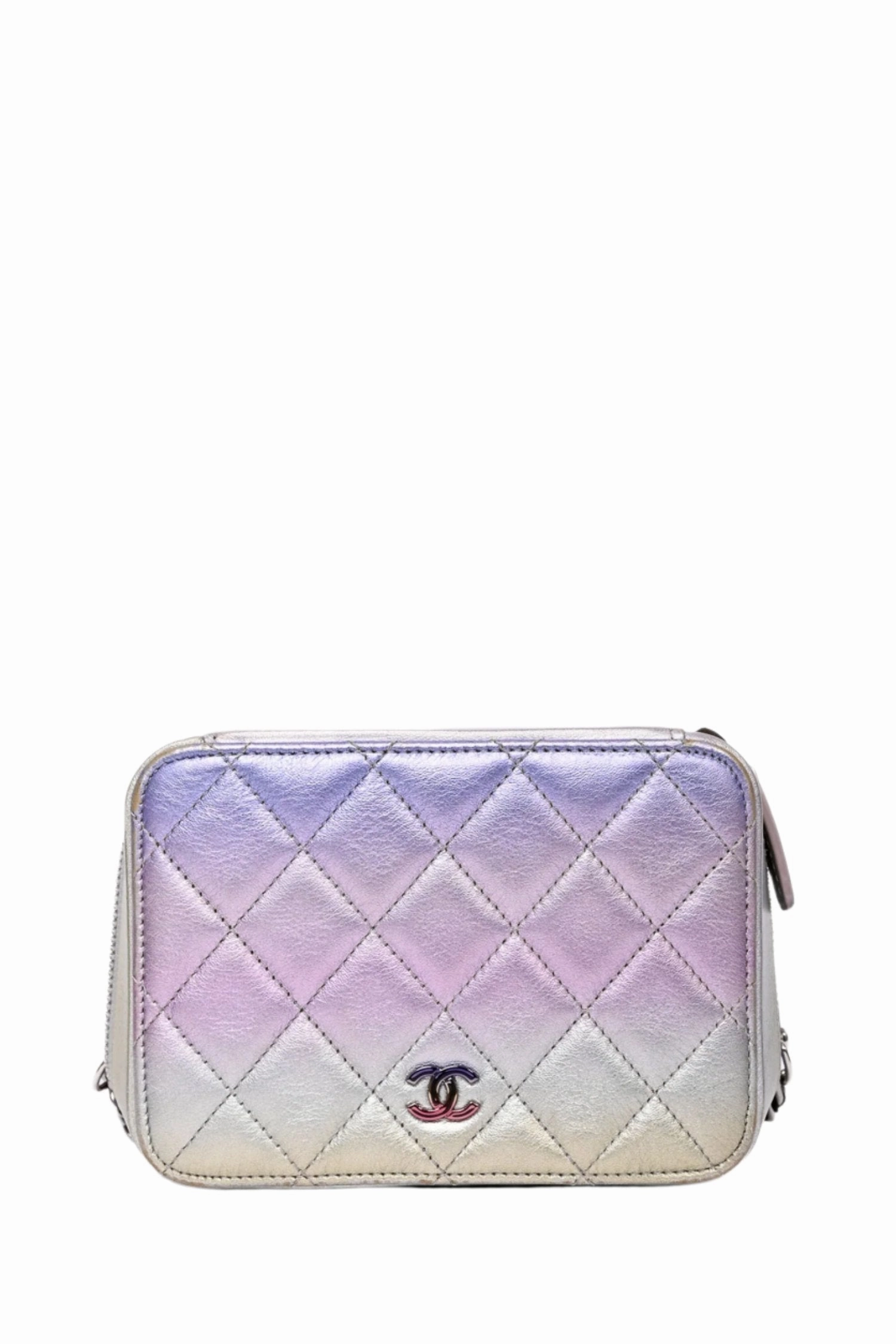 Pre-Loved Chanel 2021 Iridescent Quilted Lambskin Cube Crossbody
