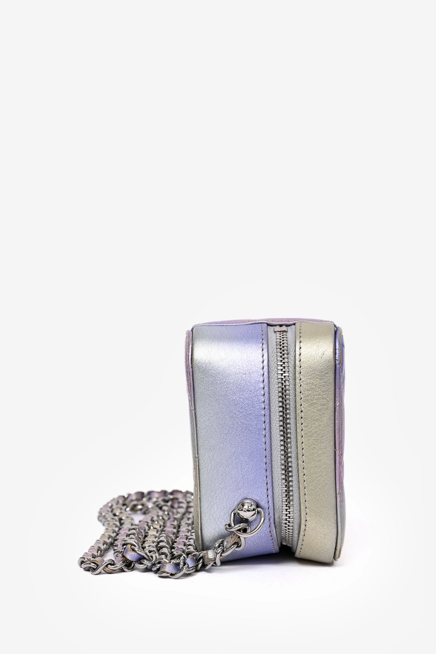 Pre-Loved Chanel 2021 Iridescent Quilted Lambskin Cube Crossbody