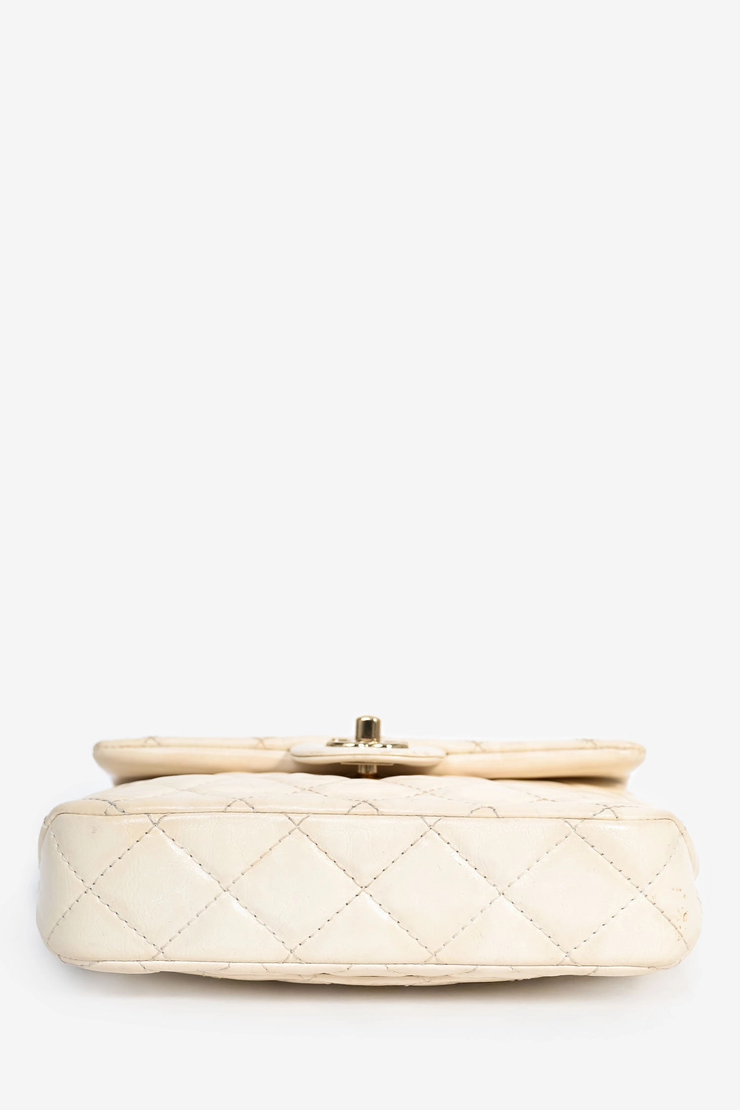 Pre-Loved Chanel Cream Lambskin Top Handle with Chain (As Is)