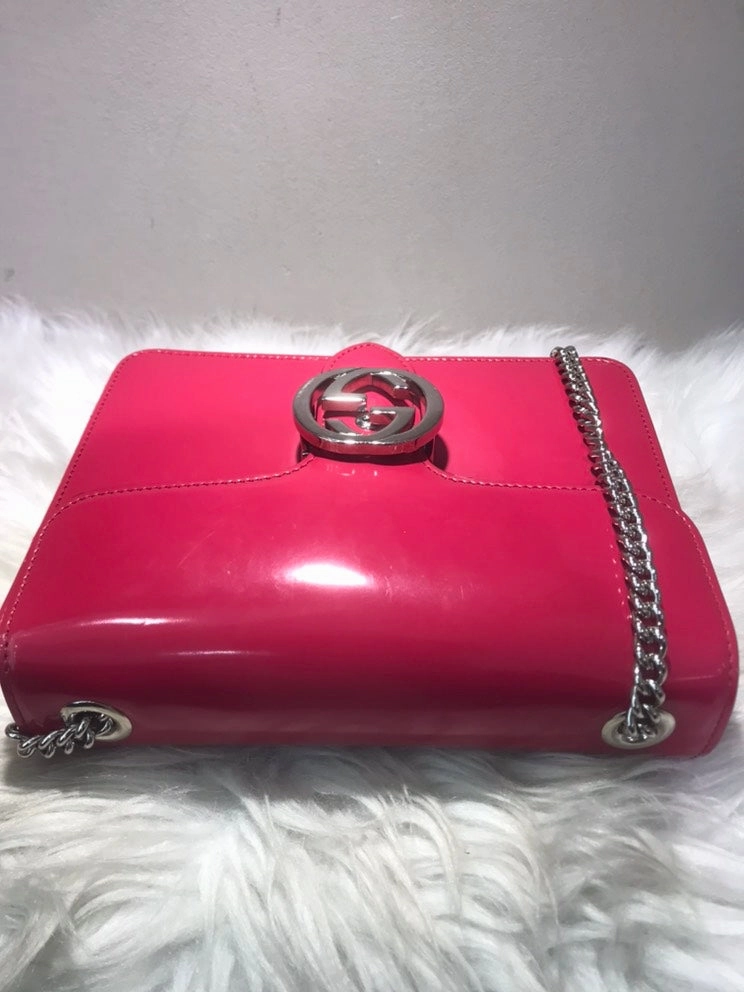 Pre-loved Gucci GG Marmont Pink Leather Shoulder Bag