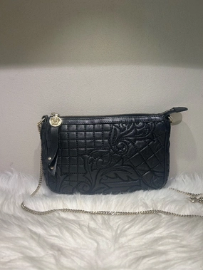 Pre-loved VERSACE Quilted Black Leather Crossbody Bag