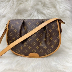 Preloved - Louis Vuitton Monogram Menilmontant PM Brown Leather Crossbody Bag