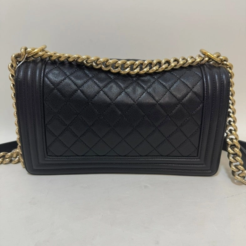Preloved Chanel LeBoy Black Leather Crossbody Bag