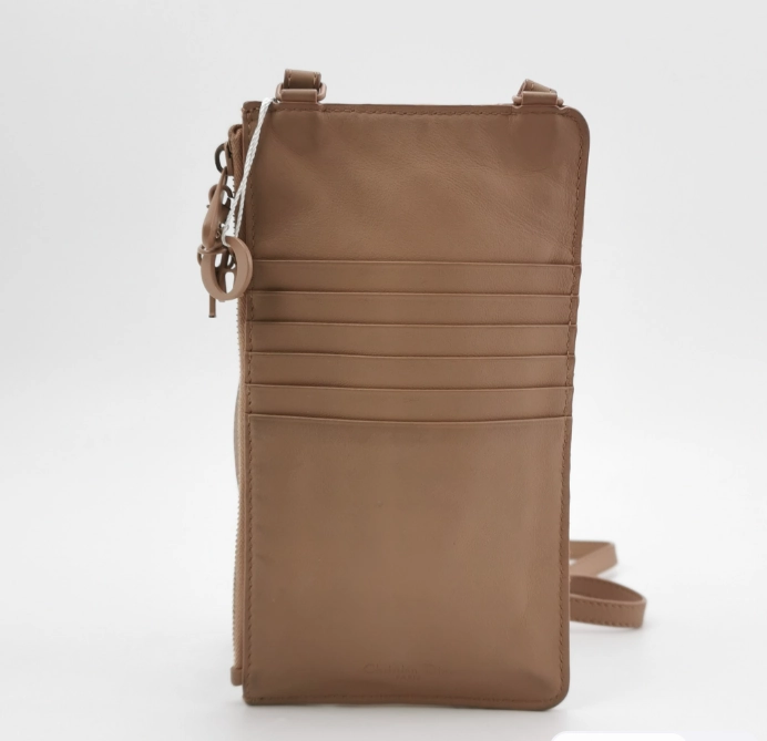 Preloved Dior Crossbody cowhide bag beige 11cm*20cm*1cm 250217781067249