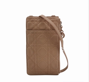Preloved Dior Crossbody cowhide bag beige 11cm*20cm*1cm 250217781067249