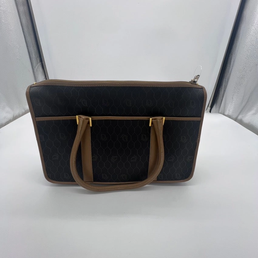 Preloved Dior Handbag A7902 Black Canvas Shoulder Bag
